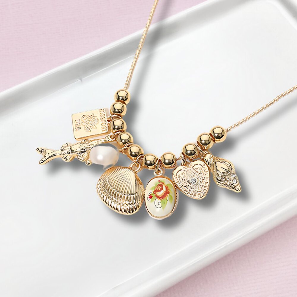 Passport to Paradise Island Gold Dipped Charm Necklace